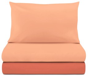 Completo letto 1 piazza e mezza corallo in microfibra