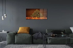 Quadro di vetro Albero di natale regali luci decorazioni 100x50 cm