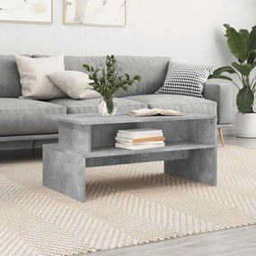Tavolino Salotto Grigio Cemento 90x55x42,5 Cm Legno Multistrato /