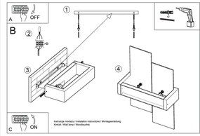 Applique da Parete Legno Wenge e Vetro FENIKS 1 E27 da Interno