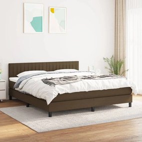 Giroletto A Molle Con Materasso Marrone Scuro 160x200cm Tessuto /
