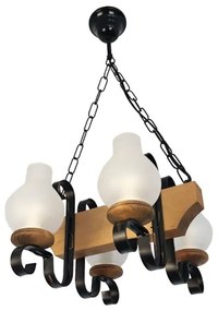 Brilagi - Lampadario a sospensione con catena QUEEN 4xE14/40W/230V faggio