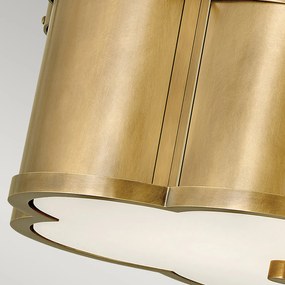 Lampadario Contemporaneo Chance Acciaio Ottone Antico Vetro 2 Luci E27