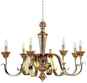 Lampadario In Legno Classico Argento Mecca 8 Luci Pernice