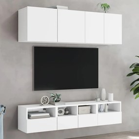 Mobili tv a muro 5pz bianchi in legno multistrato