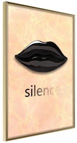 Poster  Silent Lips  Cornice Quadri Cornice d'oro, Larghezza x Altezza Home decor 40x60