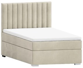 Letto singolo imbottito con contenitore beige con materasso e topper inclusi 100x200 cm Bunny – Ropez