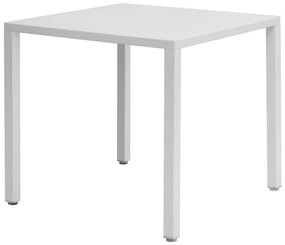 Tavolo da pranzo per giardino struttura e superficie in acciaio per 4 persone 80x80cm