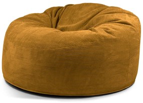 Puof a sacco color senape con rivestimento in velluto a coste Om 135 – SLOWDOWN