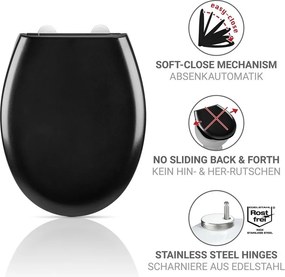Sedile WC con chiusura Easy-Close (automatica) 37 x 44,5 cm Rieti – Wenko