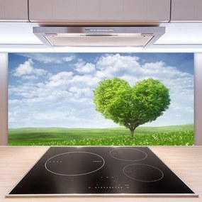 Pannello paraschizzi cucina Albero, cuore, natura 100x50 cm