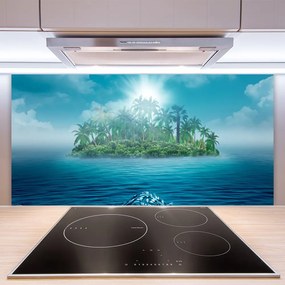 Pannello rivestimento parete cucina Isola del paesaggio marino 100x50 cm