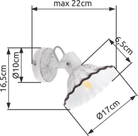 Globo 54050-1 - Faretto da muro JOWITA 1xE27/40W/230V