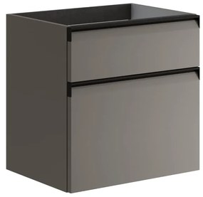 Mobile da bagno sotto lavabo Fusion grigio opaco L 59.5 x H 60 x P 45.5 cm 2 cassetti, lavabo non incluso