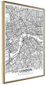 Poster  City Map: London  Cornice Quadri Cornice d'oro, Larghezza x Altezza Home decor 30x45