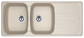 Lavello semincasso 2 vasche in fragranite sabbia FRANKE Antea AZG 621 L 116 x L 50 cm