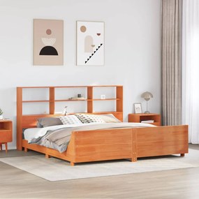 Giroletto Senza Materasso Marrone Cera 180x200 Cm Legno Di Pino /