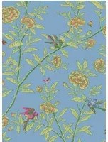 Cole & Son Carta da parati Roseberry with Birds - Hyacinth Blue