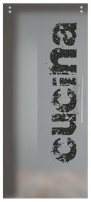 Anta per porta scorrevole esterno muro Cucina in vetro nero serigrafato, L 88 x H 215 cm spessore 10 mm, apertura sinistra