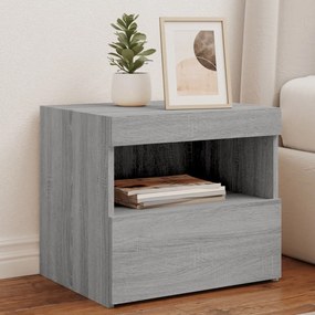 Comodino Con Luci Led Grigio Sonoma 50x40x45 Cm /