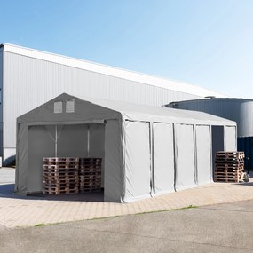TOOLPORT 6x12m tenda capannone, altezza 3,0m porta a cerniera, PVC 850, grigio, senza statica - (79816)