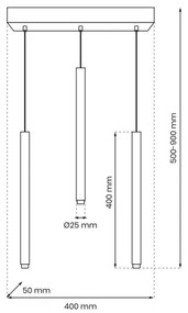 Lampadario a sospensione con filo MONZA 3xG9/8W/230V nero/oro