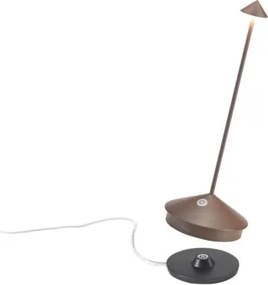 Zafferano Pina Pro lampada ricaricabile led finitura corten