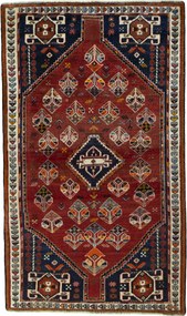 Shiraz Tappeto 210x120 Rosso (Iran) Annodato A Mano