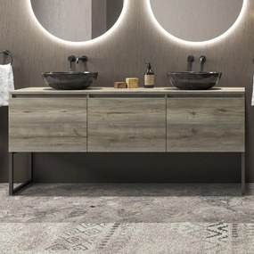 Mobile bagno a terra 180 cm con piano e 3 cassetti SP-180P3 - KAMALU