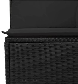 Set Divani da Giardino 14pz con Cuscini in Polyrattan Nero