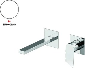 Rubinetto per lavabo ad incasso getto laminare cristallino Soffio bianco opaco GATTONI RUBINETTERIA