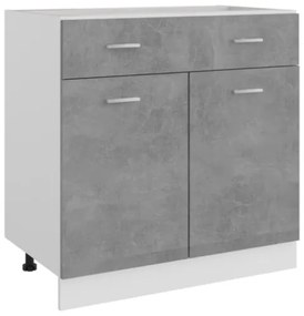 Armadio con Cassetto Grigio Cemento 80x46x81,5 cm in Truciolato
