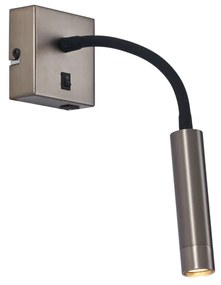 Lampada da parete moderna color canna di fucile con USB-C - Gosna