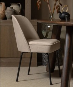 Sedie da pranzo in set beige in velluto 2 pz Vogue – WOOOD