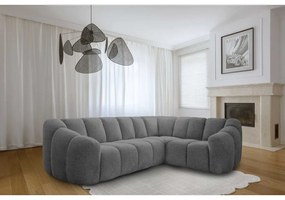 Divano angolare grigio (con penisola a destra/a L) Shell – Miuform