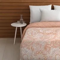 Trapuntino singolo double face paisley arancione