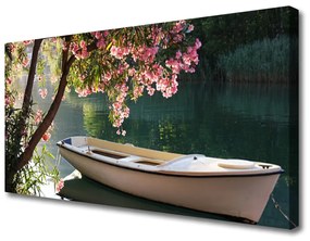 Quadro su tela Paesaggio dell'albero della barca 100x50 cm