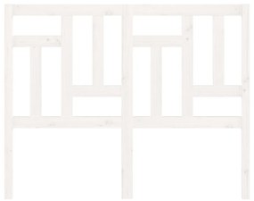 Testiera per letto bianca 125,5x4x100 cm legno massello di pino