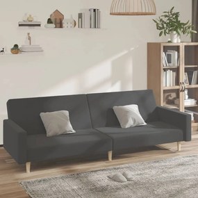 Divano Letto A 2 Posti Grigio Scuro İn Tessuto /