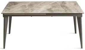 Tavolo allungabile 240 cm ULISSE con top grčs porcellanato effetto Marmo Grigio