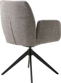 Sedia da pranzo grigia in imbottito con braccioli Roxana – Unique Furniture