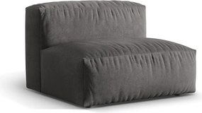 Parte divano componibile grigio (solo con parte centrale) con rivestimento in velluto Martina – Micadoni