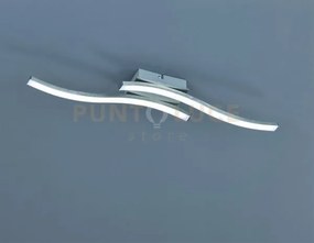 Route plafoniera led 10w 1000lm, 3000k 2 bacchette ondulate acciaio...