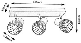 Rabalux 73003 - Faretto ABERAMA 3xE14/10W/230V
