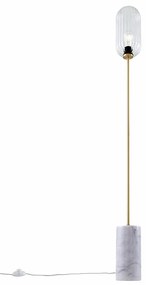 Lampada da terra Art Déco in ottone con vetro trasparente - Rid