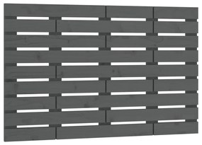 Testiera da parete grigia 106x3x63 cm in legno massello di pino