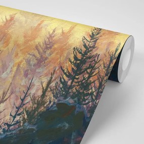 Carta da parati – Pittura artistica della foresta