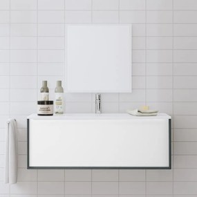 Mobile sottolavabo e lavabo Neo per vasca centrale grigio scuro L 90 x H 32 x P 48 cm