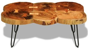 Tavolino da caffè 35 cm 6 tronchi in legno massello di sheesham