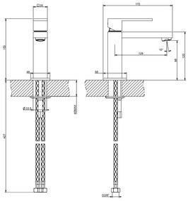 Miscelatore lavabo senza scarico cromo rettangolo 20002 gessi